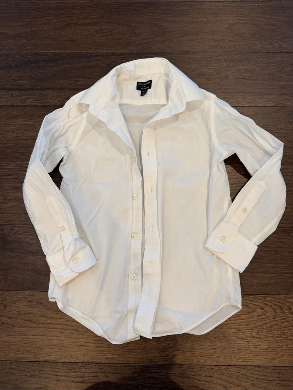 Crewcuts Thompson Boys White Dress Shirt - Classic Button-Up Size 6/7 - C17-048